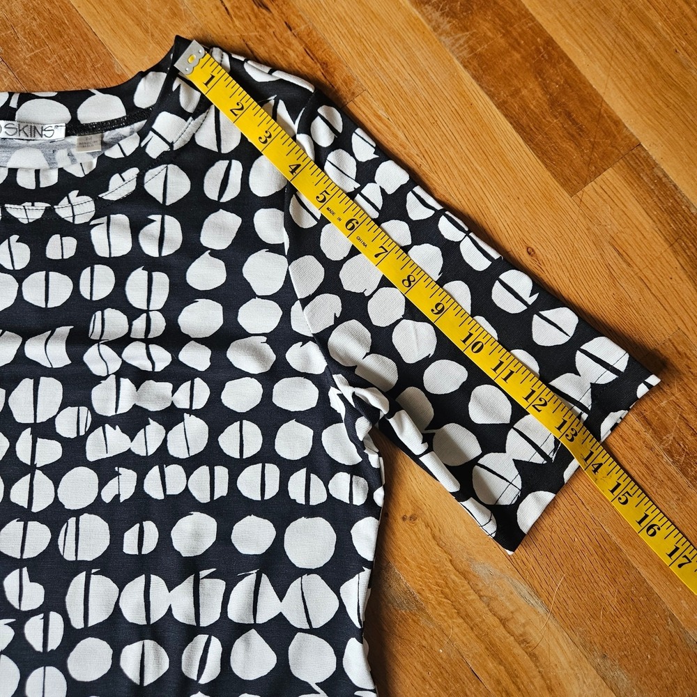 Sno Skins Dress Size M Black White‎ Minimalist Geometric Stretchy Jersey Knit - Picture 9 of 11